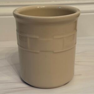 Longaberger Pottery Woven Traditions Ceramic Crock in Ivory